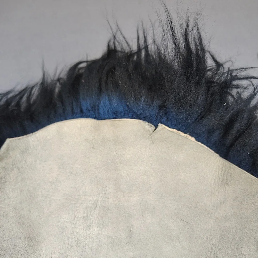 Bowron Sheepskin Rug Black Long Wool New Zealand Pelt 28